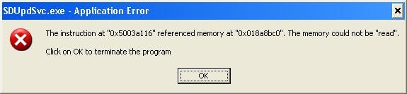 SDUpdSvc.exe - Application Error 1.JPG